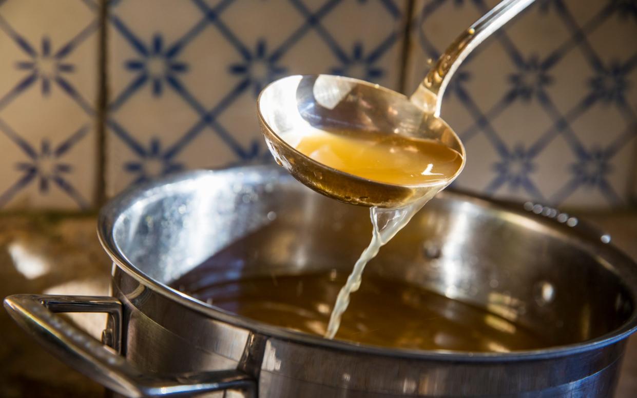 A daily cup of bone broth is one way to increase collagen, according to experts