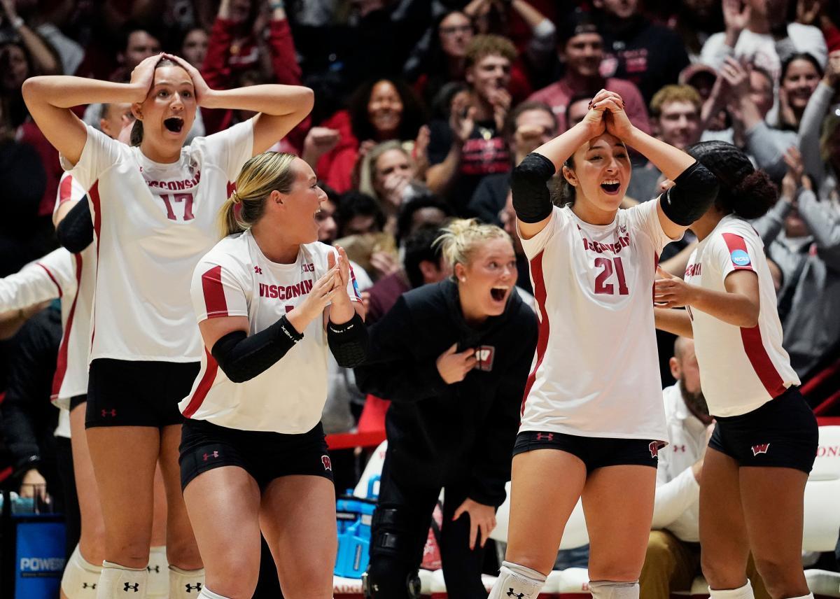 What channel is Wisconsin vs. Texas on Thursday in the NCAA volleyball