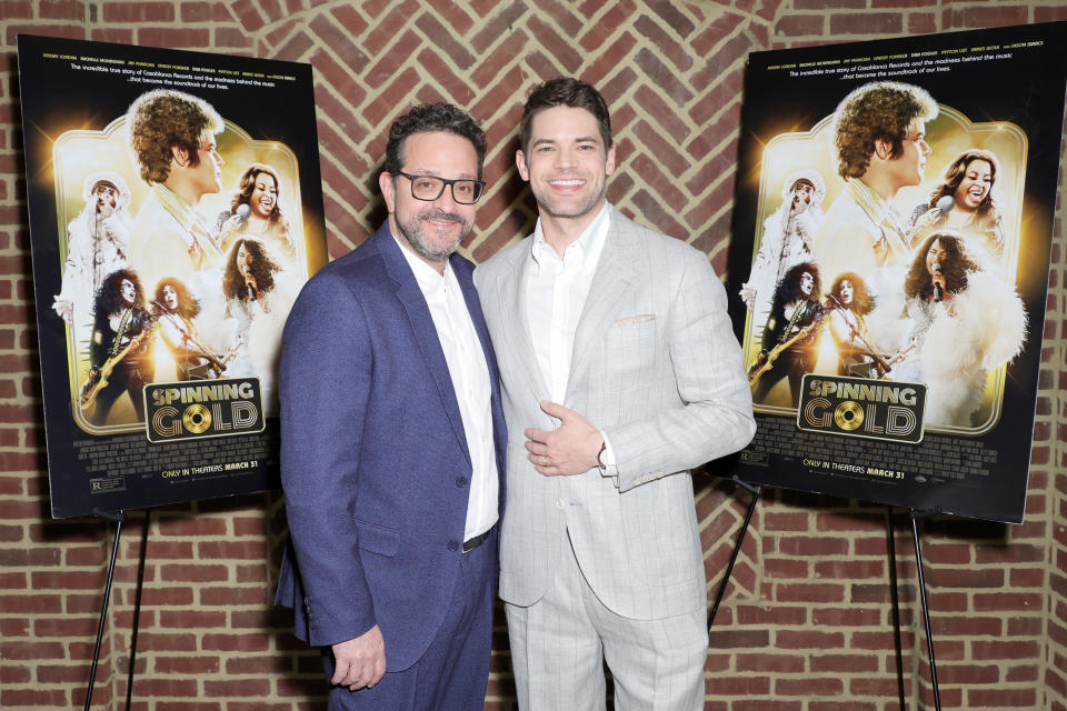 NEW YORK, NEW YORK - MARCH 27: (L-R) Director Timothy Scott Bogart and Jeremy Jordan attend a New York screening of 