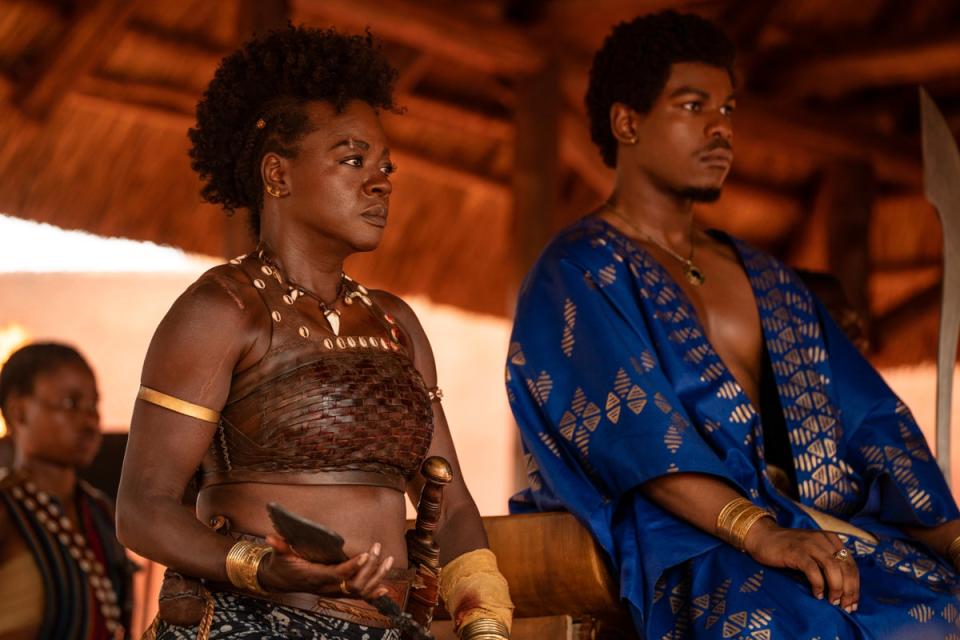 Boyega stars in ‘The Woman King’ alongside Viola Davis (© 2021 CTMG, Inc. All Rights Reserved. **ALL IMAGES ARE PROPERTY OF SONY PICTURES ENTERTAINMENT INC. FOR PROMOTIONAL USE ONLY. SALE, DUPLICATION OR TRANSFER OF THIS MATERIAL IS STRICTLY PROHIBITED.**)