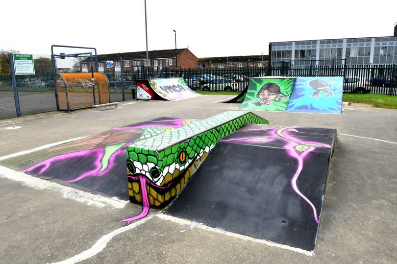 Wonderful graffiti art adorns the newly refurbished Kent Street skate park