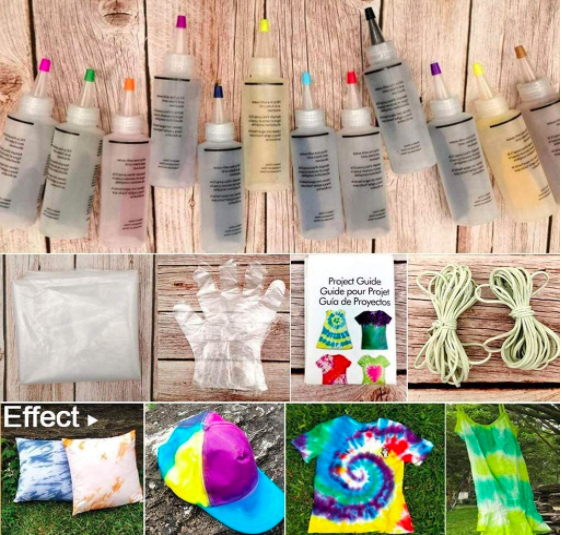 Fabric Textile Tie-Dye Kit, Non-Toxic, Permanent, (18 Colors), S$50.82. PHOTO: Amazon