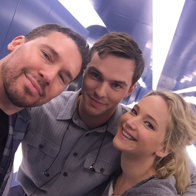 Smile! Although <em>X-Men </em>co-stars Jennifer Lawrence and Nicholas Hoult broke up in 2014, that doesn't mean they can't cheese together on set! <strong>WATCH: 7 of Hollywood’s Friendliest Divorces </strong> X-Men producer Bryan Singer Instagrammed this photo of the 24-year-old Lawrence and 25-year-old Hoult looking totally happy as they film X-Men: Apocalypse, the latest offering in the Marvel franchise. <strong>♫ "Why can't we be friends? Why can't we be friends?" ♫</strong> <strong>PHOTOS: They Dated?! Random Celebrity Hookups </strong> In April, Hoult was rumored to be dating <em>Glee</em> star Dianna Agron, after the two were reportedly spotted together in a London pub. That same month, Lawrence reportedly reconnected with Coldplay frontman Chris Martin, after their rumored split in October 2014. Good to see they can remain friends! Maybe they'll even go on a double date with their new special someones! Maybe not. <strong>WATCH: Everything We Know About 'X-Men: Apocalypse' So Far </strong>