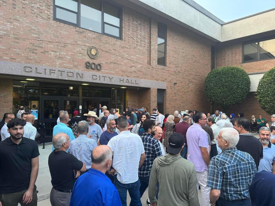 Hundreds showed up at a Clifton City Council meeting on July 18, 2023 to express concern about a a resolution to adopt the IHRA definition of antisemitism.
