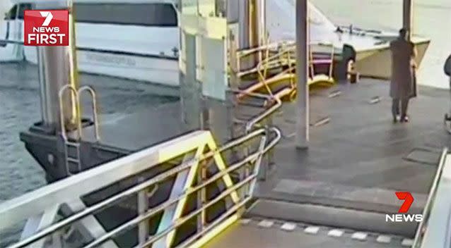 Another ferry hits the pontoon. Source: 7 News