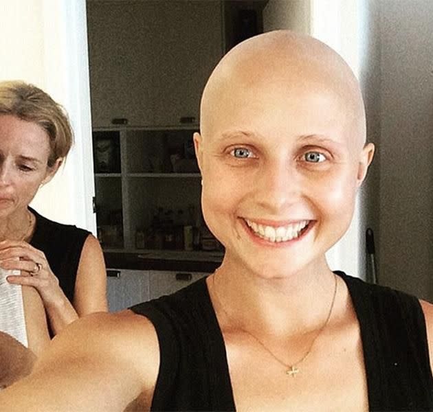 Tessa James during her treatment. Source: Instagram