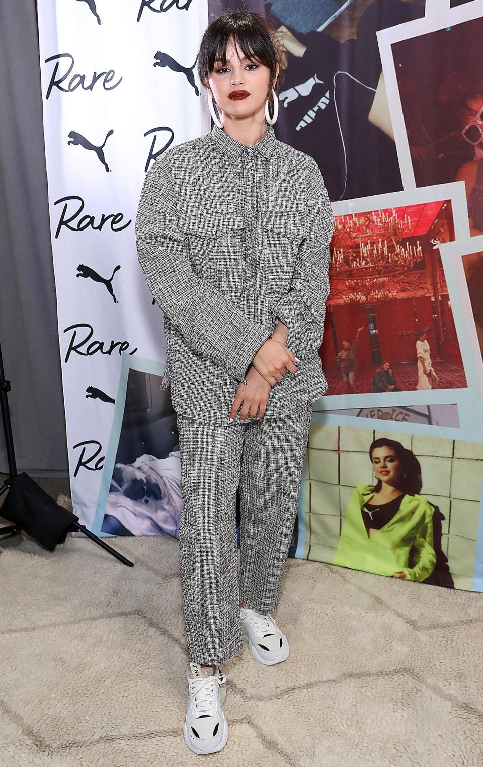 Selena Gomez poses during the Meet & Greet with Selena Gomez at PUMA Flagship on January 14, 2020 in New York City