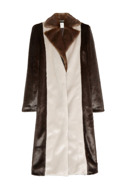 Edun color-block faux-fur coat