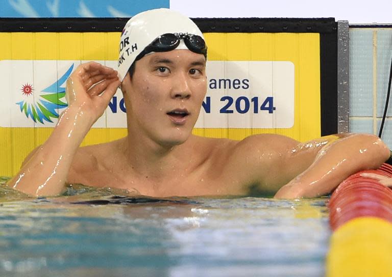 South Korea's Park Tae-Hwan, pictured during the 17th Asian Games, at the Munhak Park in Incheon, on September 26, 2014