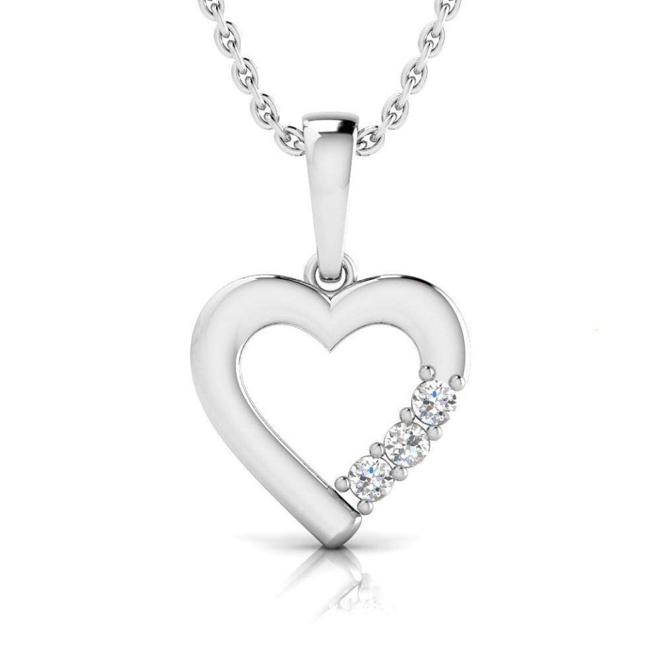 Pristine Fire 1/20 Carat Natural Diamond Sterling Silver Heart Necklace (Photo: Amazon)