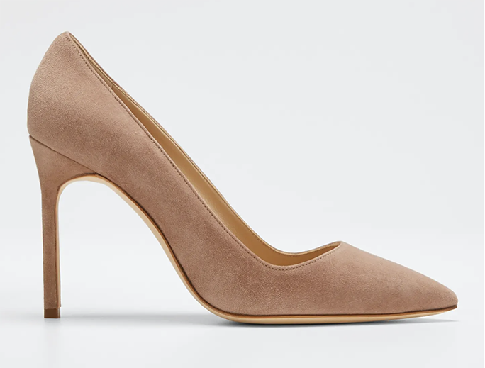 Manolo Blahnik BB 105mm Suede Pump. - Credit: Manolo Blahnik