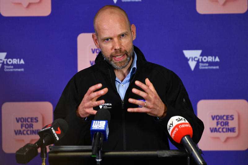 Victorian COVID-19 Commander Jeroen Weimar speaks to media during a press conference in Melbourne