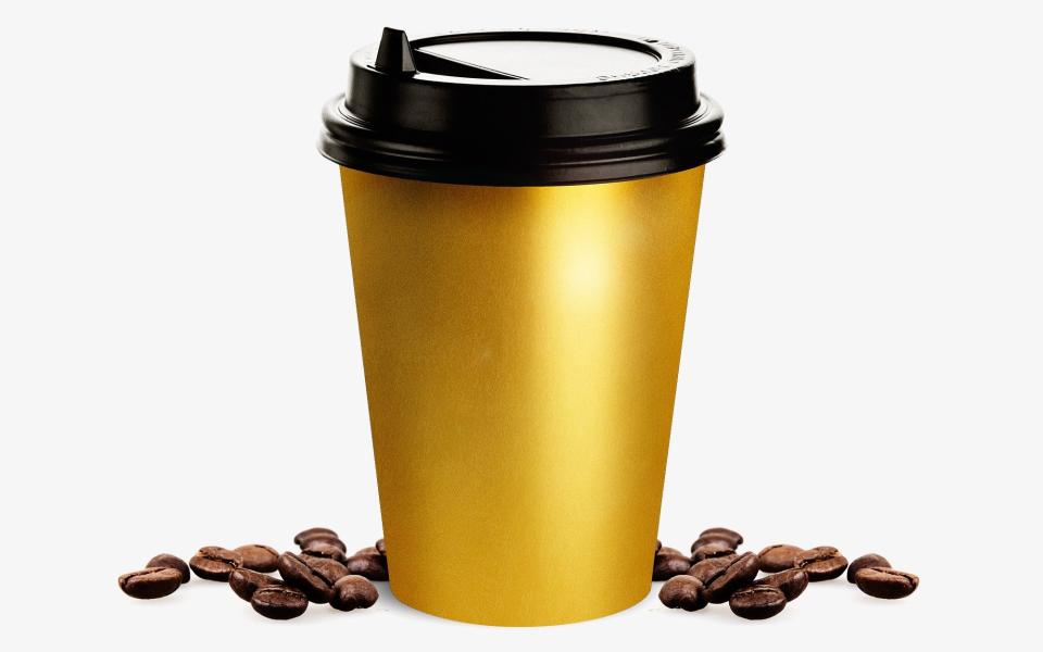 gold coffee cup