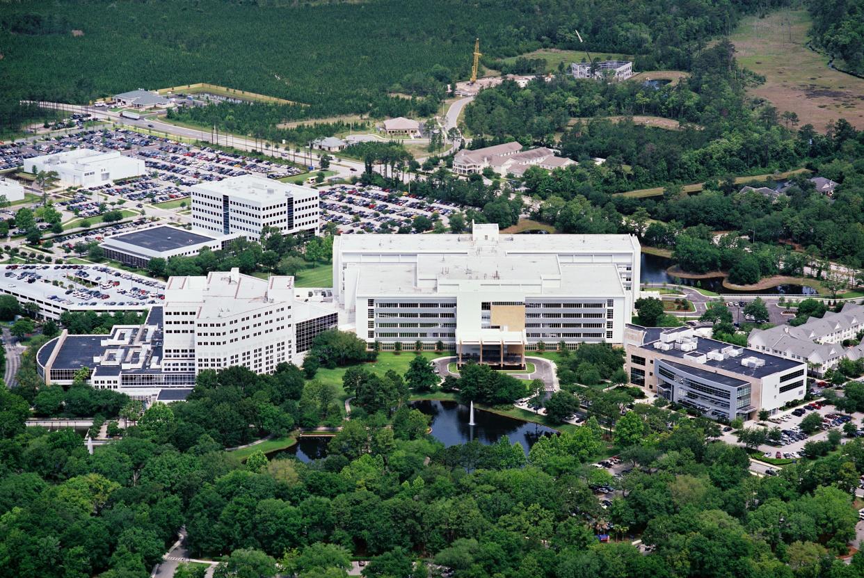 This is an aerial view of the Mayo Clinic campus in Jacksonville, which has been about 400 acres but recently added about 210 more. [Provided by Mayo Clinic]