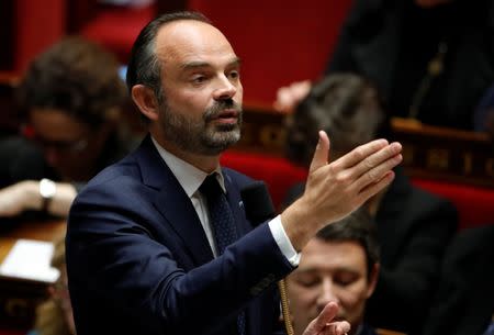 French Prime Minister Edouard Philippe speaks during the questions to the government session at the National Assembly in Paris, France, November 27, 2018. REUTERS/Gonzalo Fuentes