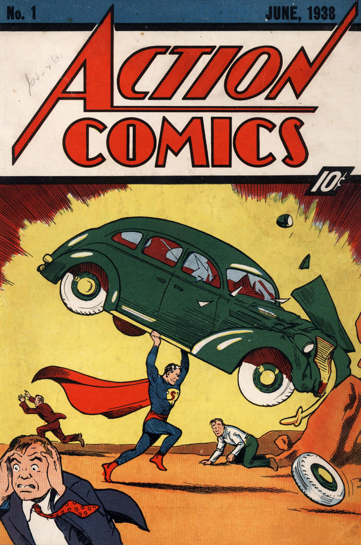 The June, 1938 cover of Action Comics. (Metropolis Collectibles / AP)