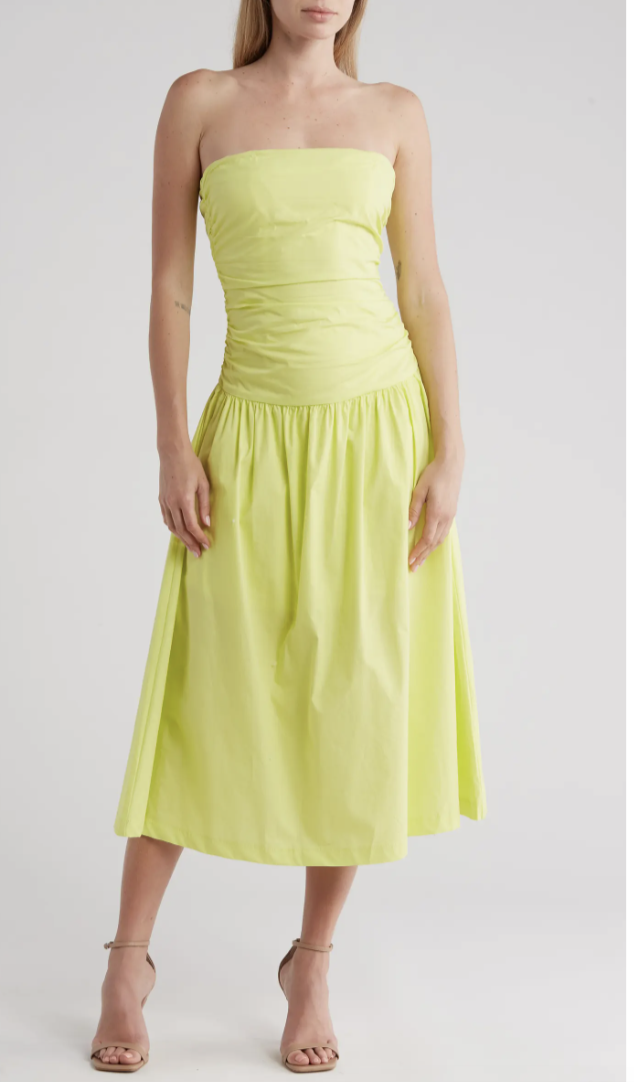 Lumiere Strapless Shirred Fit & Flare Dress