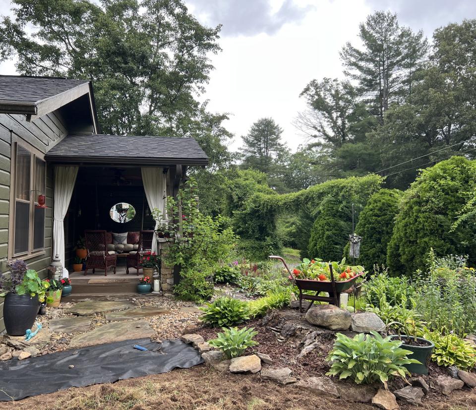 This is the view of the home of Roxy Goodwin before trees were chopped down near her home during construction of the Ecusta Trail in Hendersonville.