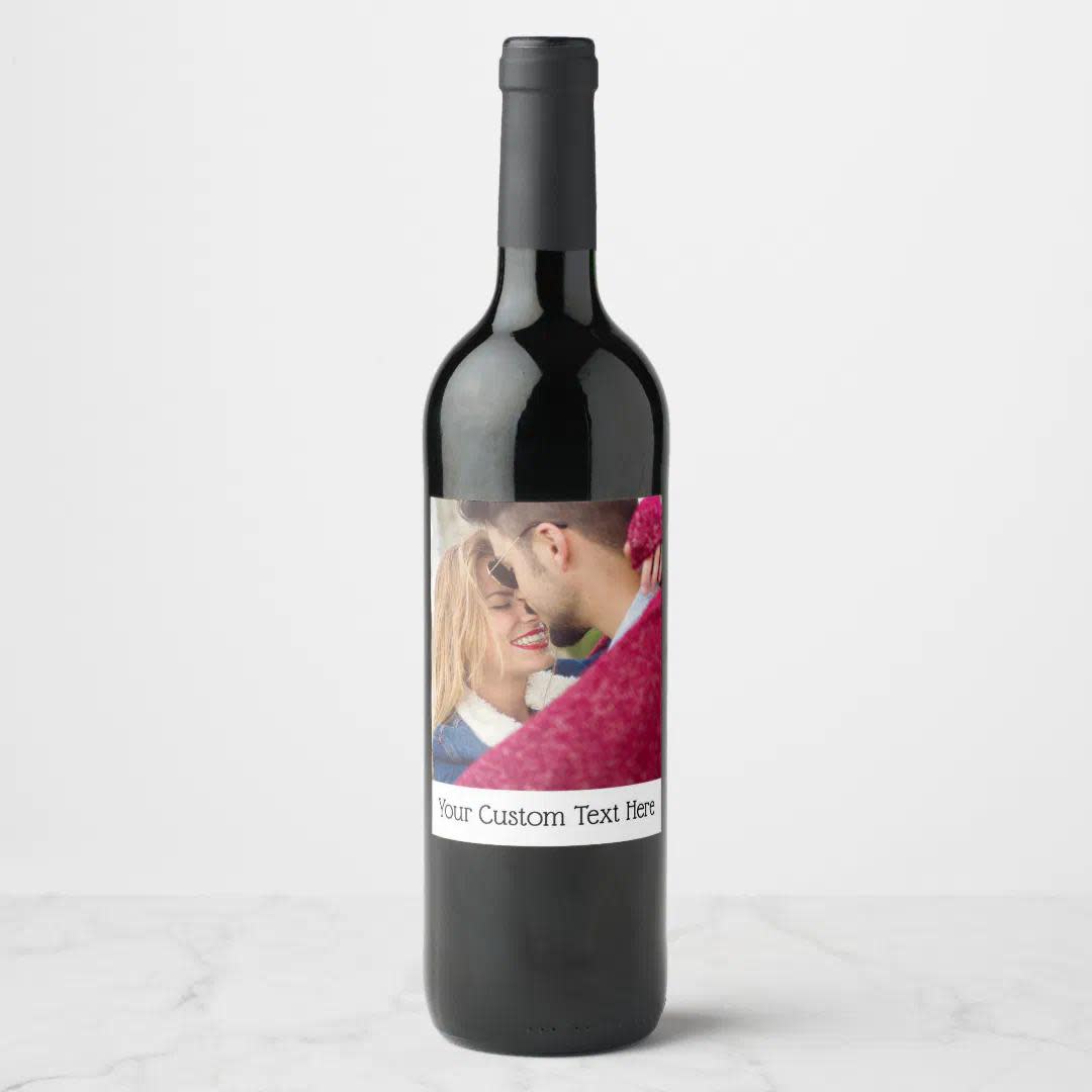 <p><a href="https://go.redirectingat.com?id=74968X1596630&url=https%3A%2F%2Fwww.zazzle.com%2Fyour_photo_text_wine_bottle_labels-256043208107373112&sref=https%3A%2F%2Fwww.womansday.com%2Frelationships%2Fg3242%2Fgifts-for-couples%2F" rel="nofollow noopener" target="_blank" data-ylk="slk:Shop Now;elm:context_link;itc:0;sec:content-canvas" class="link rapid-noclick-resp">Shop Now</a></p><p>Your Photo & Text Wine Bottle Labels</p><p>zazzle.com</p><p>$5.80</p>