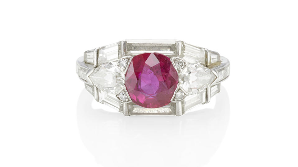 Bonhams ruby and diamond ring