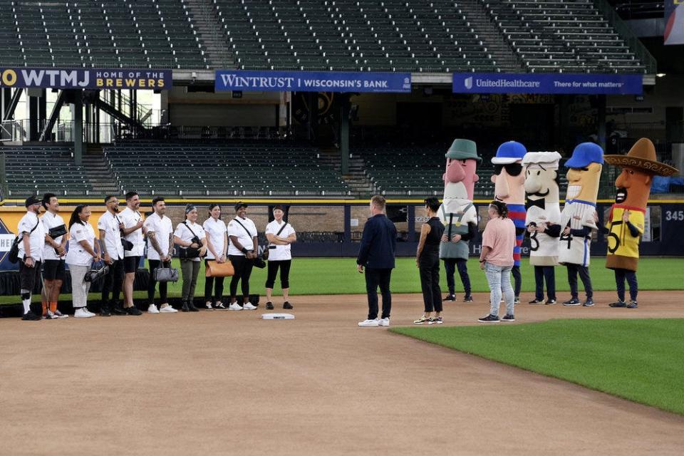 Episode 7 of "Top Chef: Wisconsin" took place at American Family Field, home to the Milwaukee Brewers and its Famous Racing Sausages.