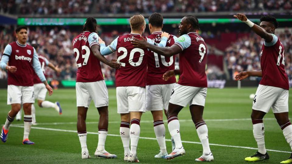 West Ham celebrate a goal