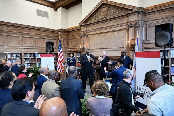 PHOTO: Secretary of Defense Lloyd J. Austin III during an event to announce that Howard University has been awarded $90 million in funding for a University Affiliated Research Center Consortium at Howard University, Jan. 23, 2023 in Washington, DC. (Matt McClain/The Washington Post via Getty Images)