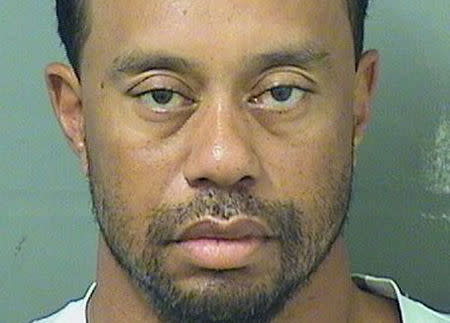 Tiger Eldrick Woods appears in a booking photo released by Palm Beach County Sheriff's Office in Palm Beach, Florida, U.S., May 29, 2017. Palm Beach County Sheriff's Office/Handout via REUTERS