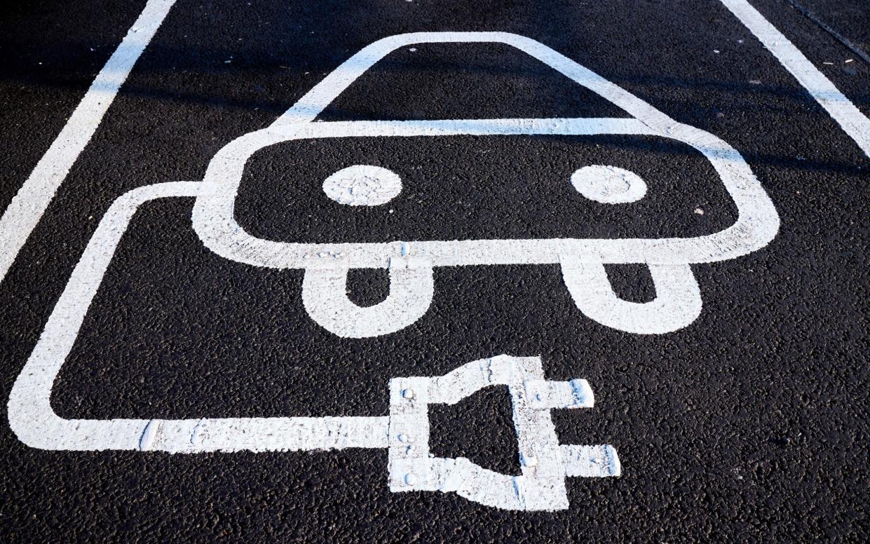 Electric car charging symbol