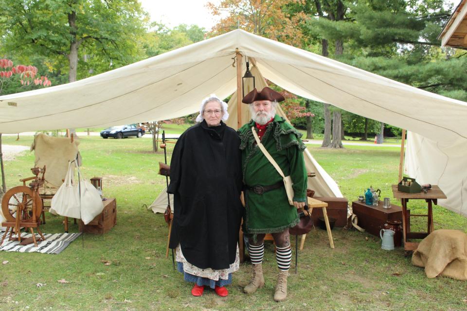 Cheryl Ross-Clark and her husband, David Webb, were presenters at the American Heritage event Sunday at Block House at South Park. Ross-Clark talked about wool spinning and Webb spoke on kitchens in the 1760s.