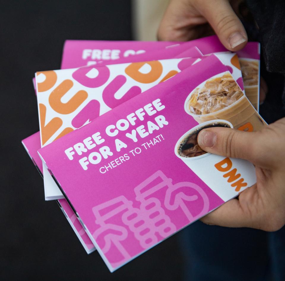 Win free coffee for a year at Dunkin's Colonial Heights grand opening celebration on Feb. 5, 2022. Be one of the first 50 guests in the drive-thru line.