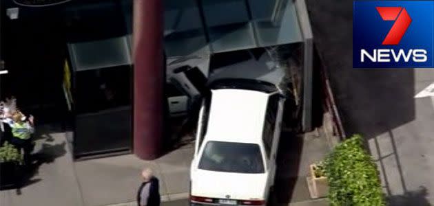 A car driven by an elderly woman has crashed into a Thai restaurant in Balwyn East. Photo: 7News