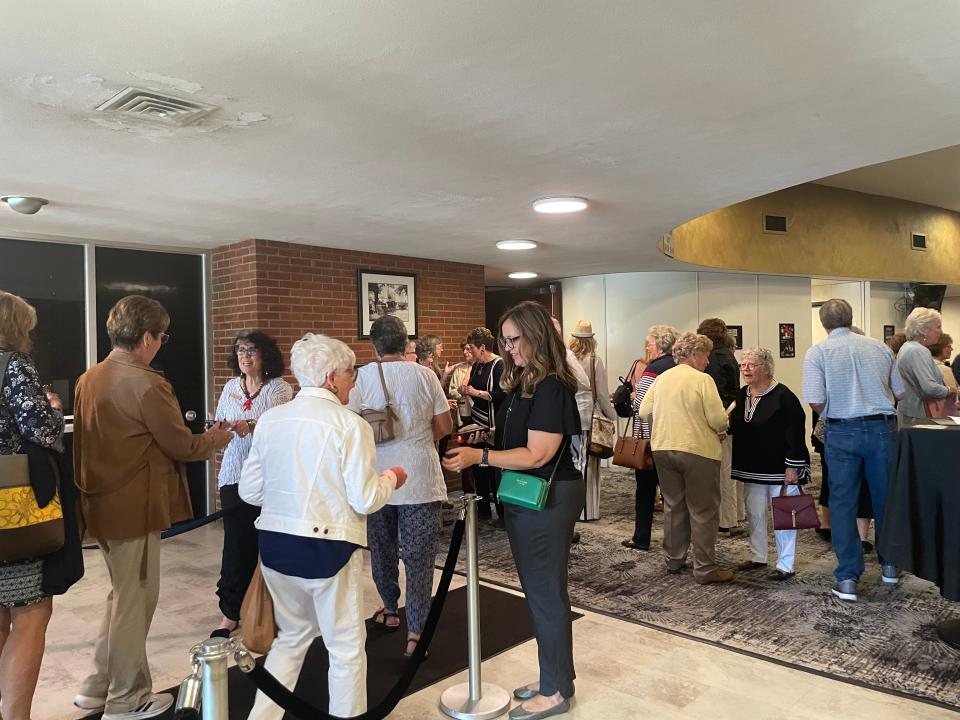 People getting their tickets checked before John Lithgow's speech on Sept. 11, 2023 at McMorran Place.