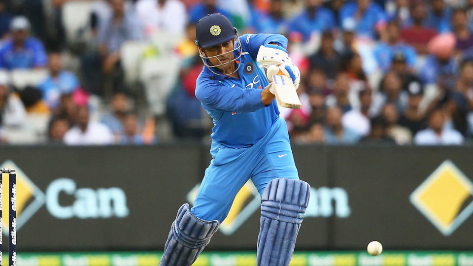 Dhoni notched a third straight half century at the MCG. Pic: Getty