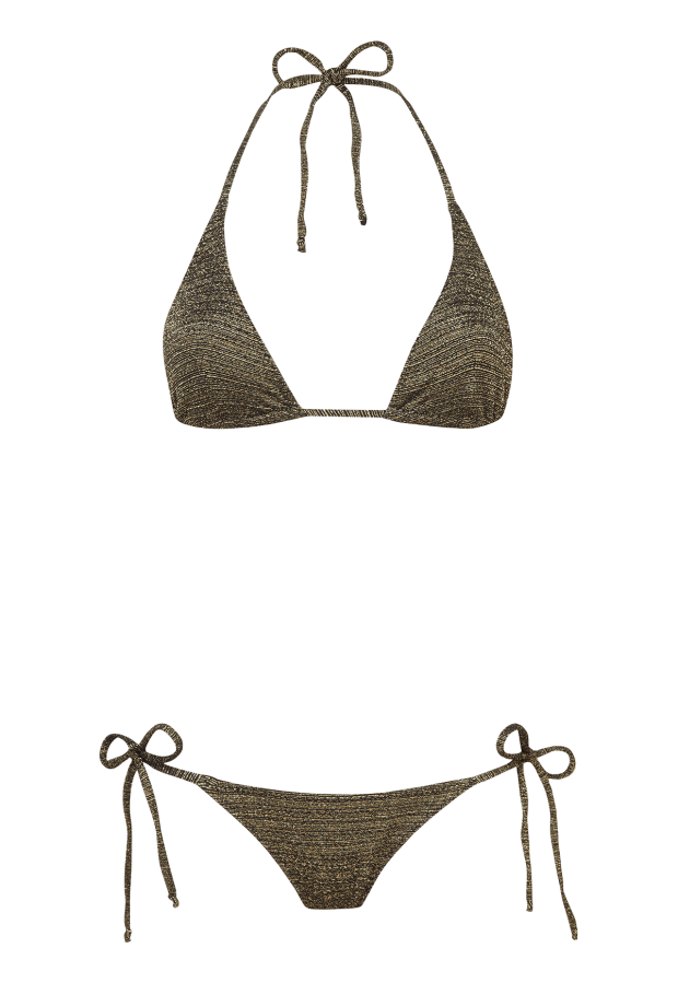 <p>Lisa Marie Fernandez Pamela Gold/Black Lurex Bikini, $275, <a href="https://lisamariefernandez.com/products/pamela-gold-black-lurex-bikini" rel="nofollow noopener" target="_blank" data-ylk="slk:available here;elm:context_link;itc:0;sec:content-canvas" class="link ">available here</a>.</p>