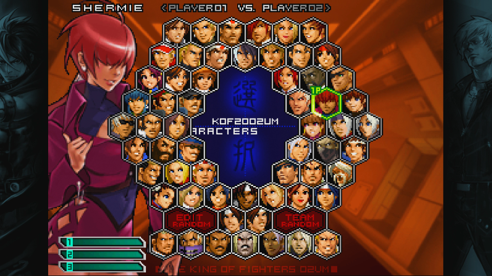 KOF 2002 UM incluye una gran selección de personajes