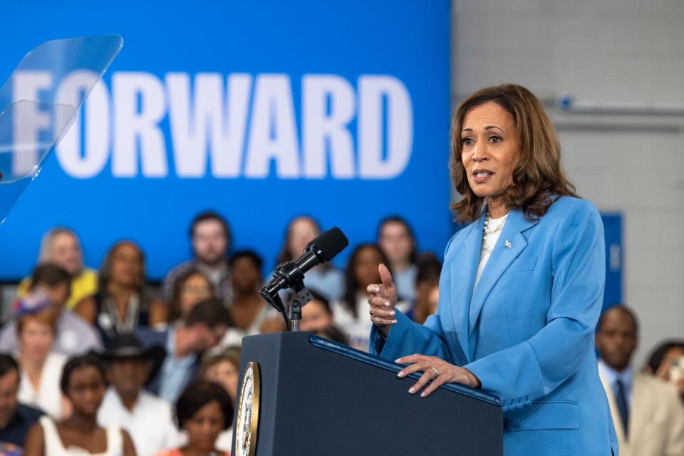 Kamala Harris is campaigning in North Carolina, a key swing state that the Future Forward president says she must win (Getty)