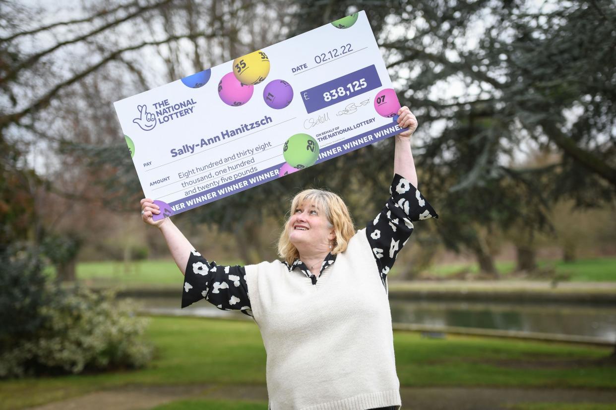 Sally-Ann Hanitzsch was working two jobs before she won £838,000 on the EuroMillions. (National Lottery/ PA)