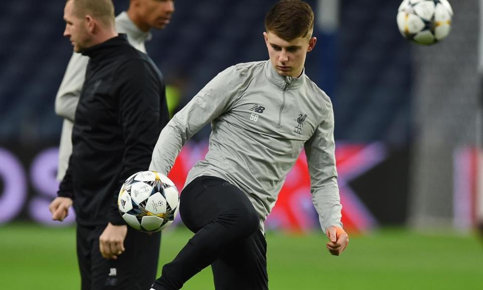 Ben Woodburn will feature for Liverpool Under-19s against Manchester United in the Uefa Youth League last 16