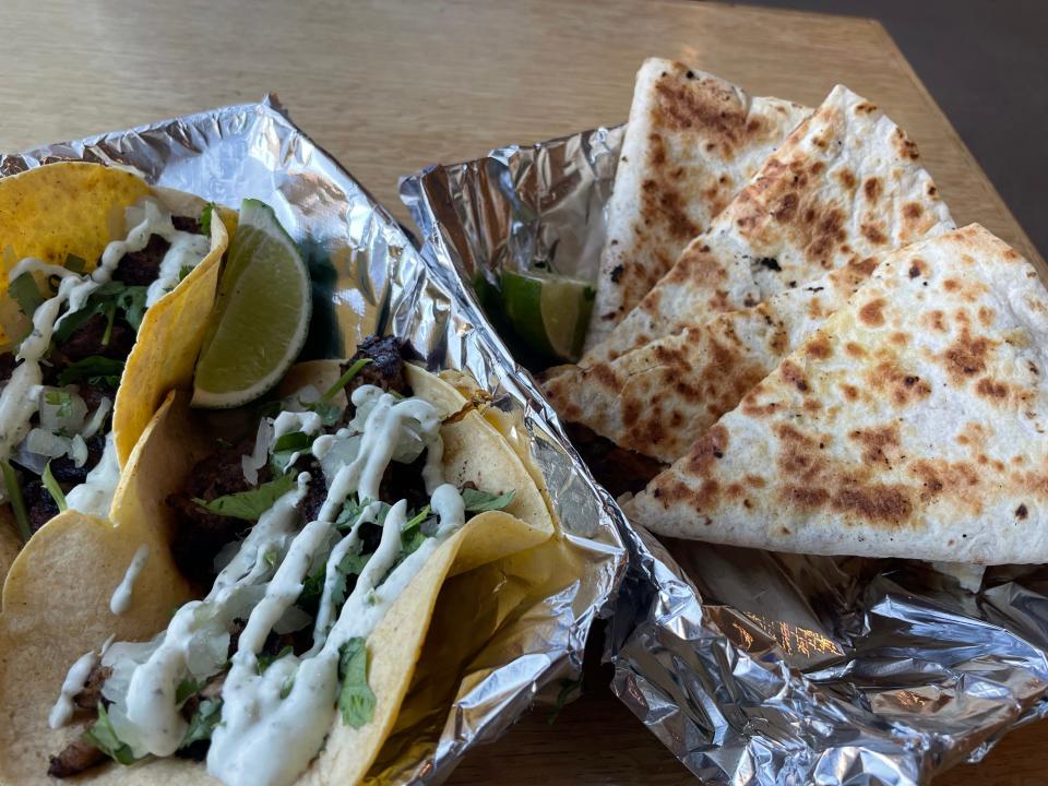 Madres Fresh Cantina in Marble City Market features tacos, quesadillas and burritos on its menu. The quesadilla comes with a choice of a protein, two toppings and a sauce.