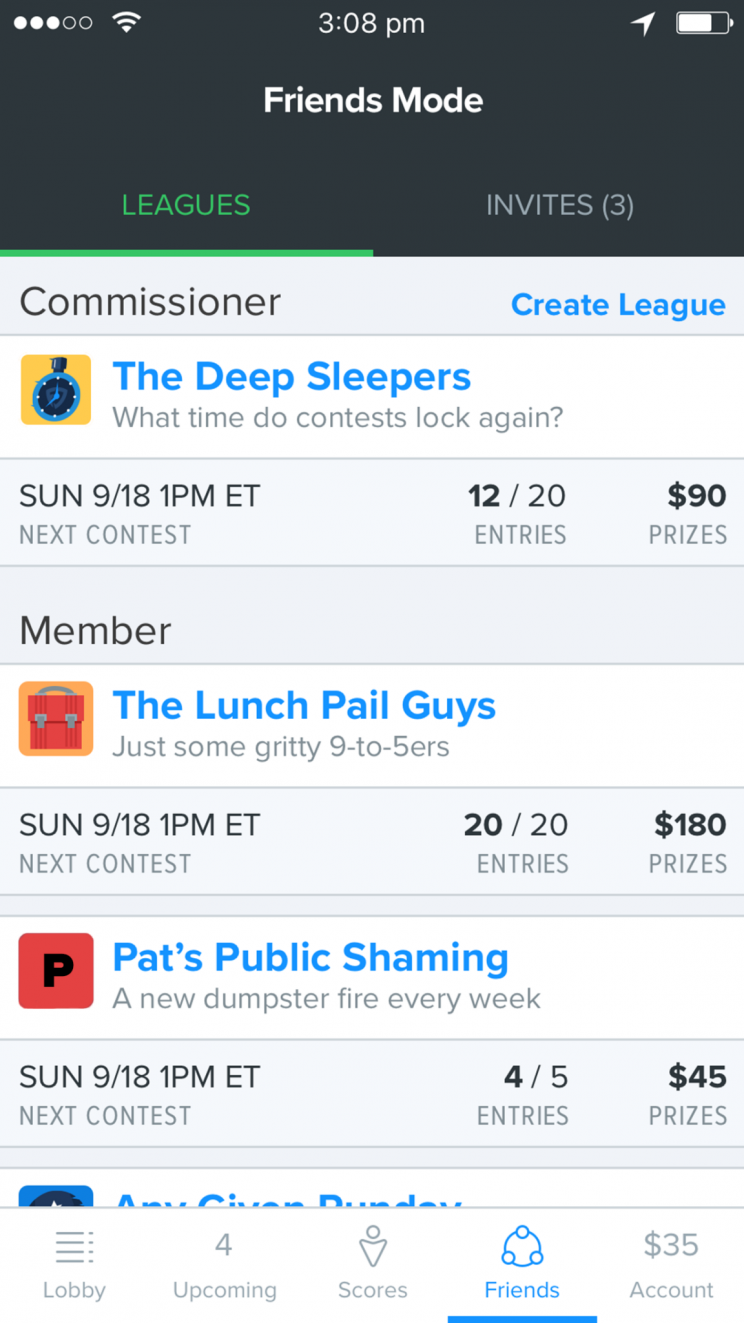 FanDuel Friends Mode