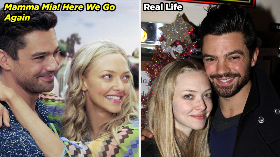 Amanda Seyfried and Dominic Cooper in Mamma Mia! Here We Go Again and casually hanging out as a real-life couple