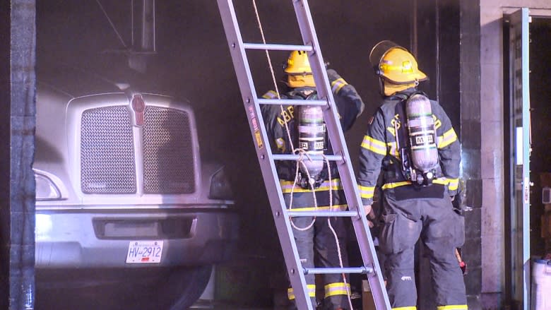 Abbotsford firefighters battle blaze inside truck repair shop