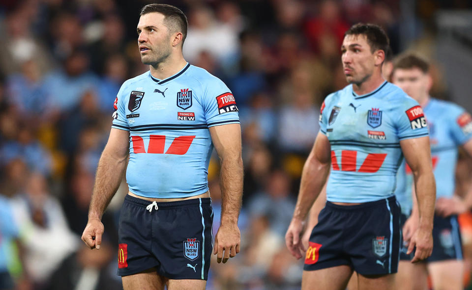 James Tedesco in action for NSW in 2023.