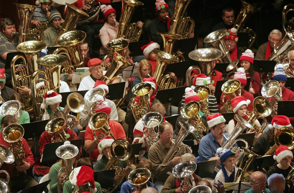 The annual tuba holiday concert at Elsinore Theatre has been a Salem tradition since 1990.