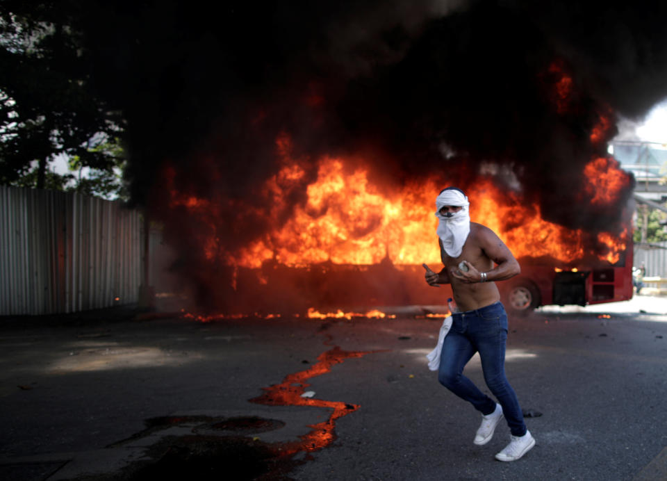 Opposition demonstration near the Generalisimo Francisco de Miranda Airbase “La Carlota” in Caracas