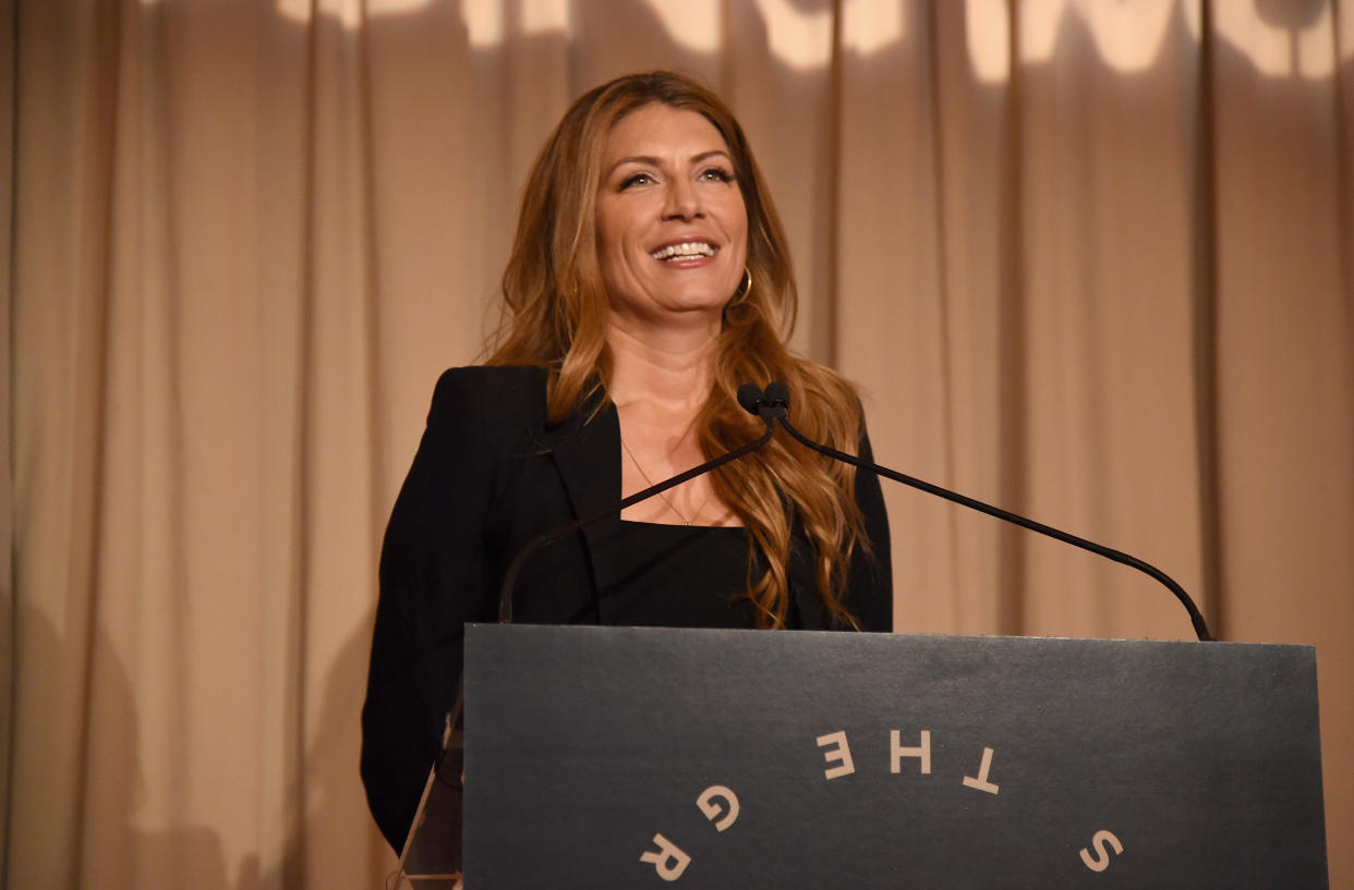 NEW YORK, NY - APRIL 20:  Host Genevieve Gorder speaks onstage during the Housing Works Groundbreaker Awards Dinner at Metropolitan Pavilion on April 20, 2016 in New York City.  (Photo by Gary Gershoff/Getty Images for Housing Works)