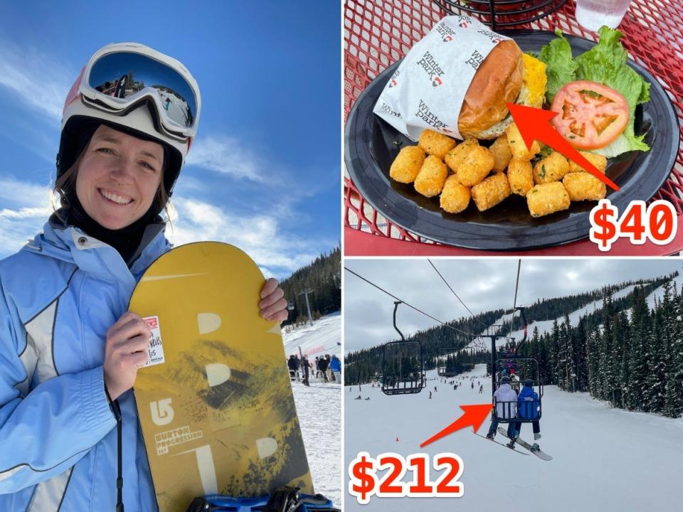 Between food, ski costs, and lodging, Insider's reporter spent $1,200 on two days of skiing.