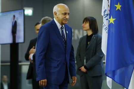 File Photo: India's Minister of State for External Affairs Mobashar Jawad Akbar arrives for the G-20 Foreign Ministers meeting in Bonn, Germany February 16, 2017. REUTERS/Thilo Schmuelgen