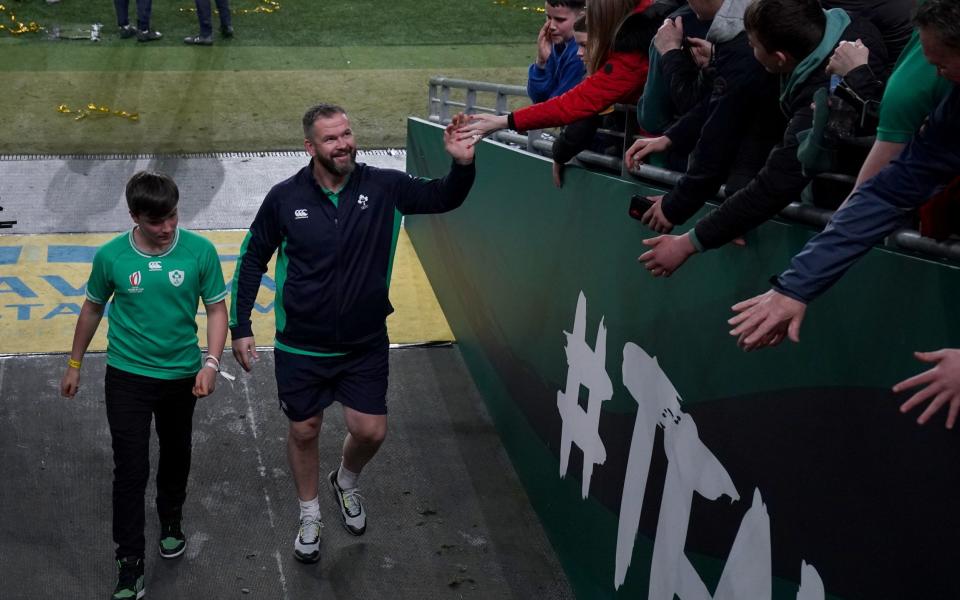 Ireland's head coach Andy Farrell makes his way down the tunnel after the Guinness Six Nations match at the Aviva Stadium, Dublin